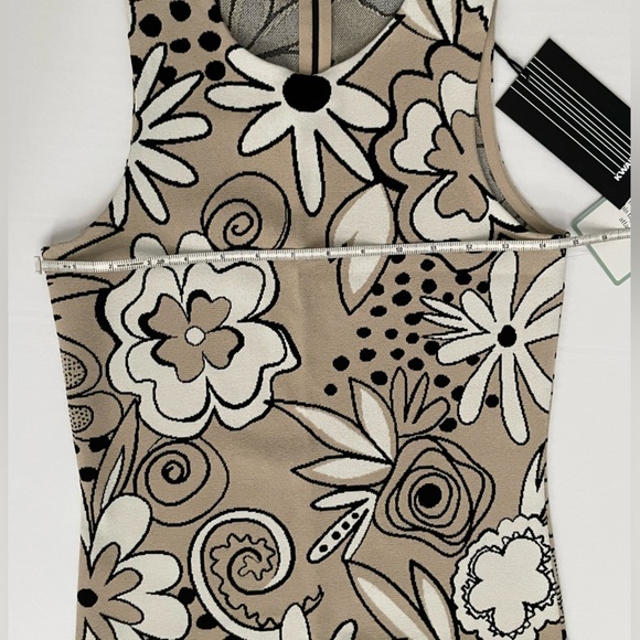 Kwaidan Editions 36 FLORAL JACQUARD PENCIL DRESS IN BEIGE MULTI MIDI - Picture 7 of 13